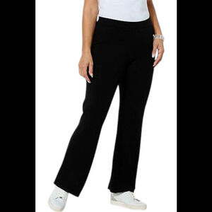 WynneLayers Women's SoftKNIT Jersey Knit Flared Pant Black - Regular